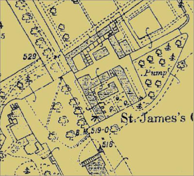 Detail from 1st edition Ordnance Survey Plan, 1893.