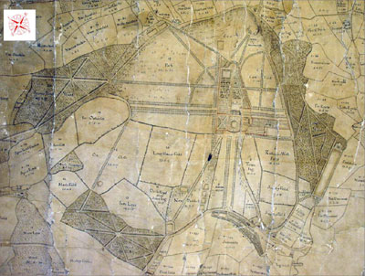 Detail from estate plan, c 1730.