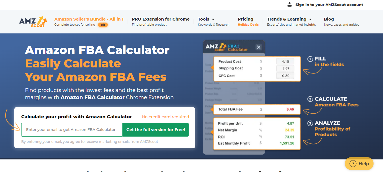AMZScout FBA Fees Calculator AMZScout FBA Fees Calculator