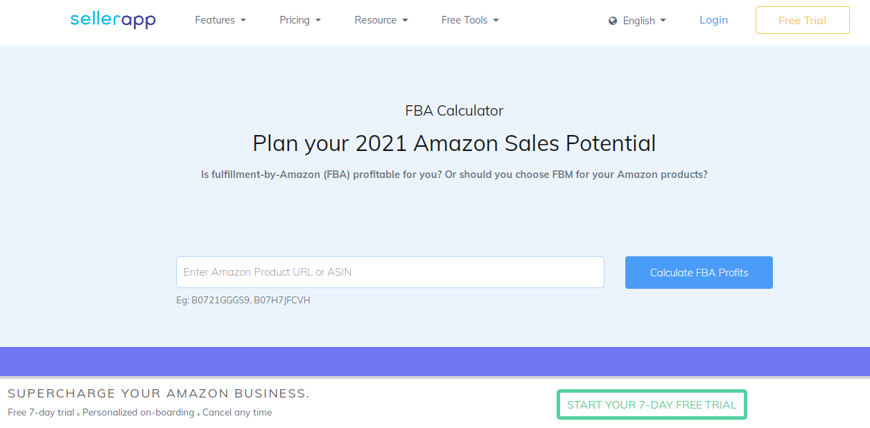 Amazon FBA Calculators by Sellerapp