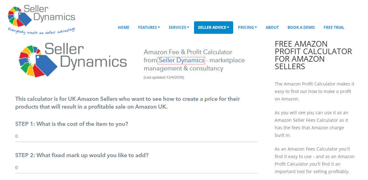 Seller Dynamics Amazon Profit Calculator