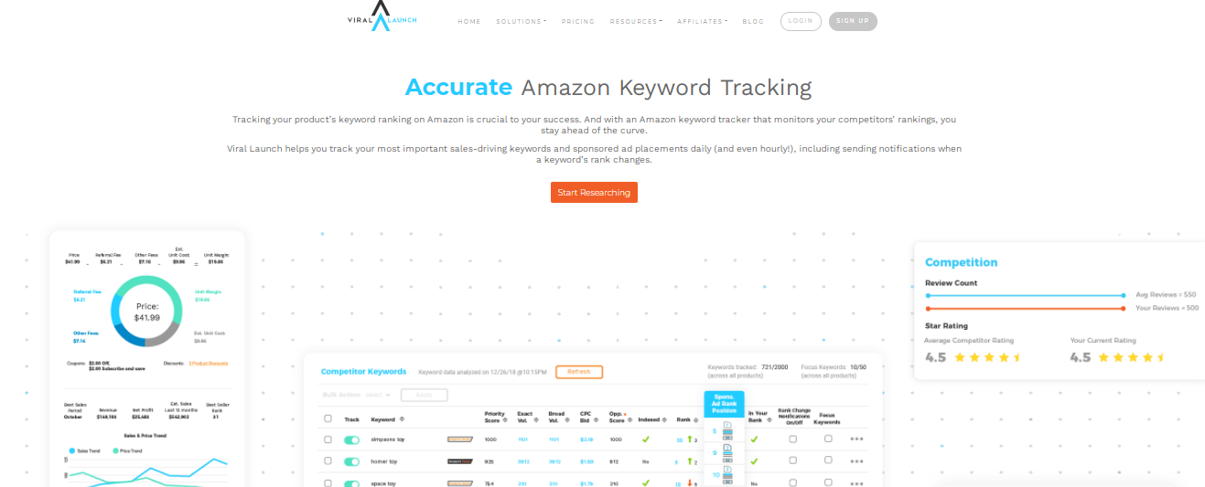 Viral launch Amazon Keyword Tracking