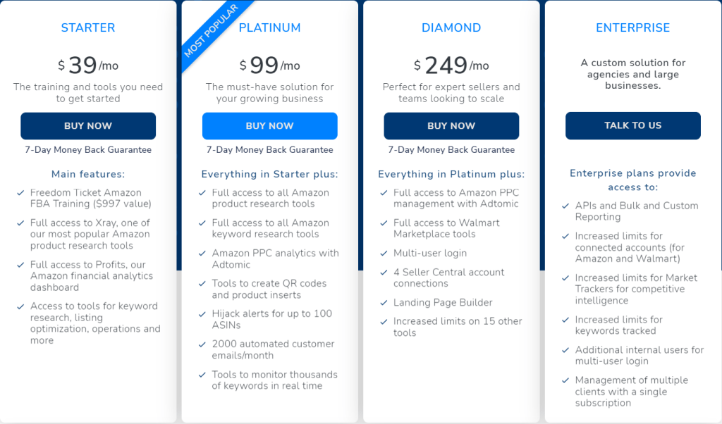 Helium 10 Pricing Plan Helium 10 Pricing Plan