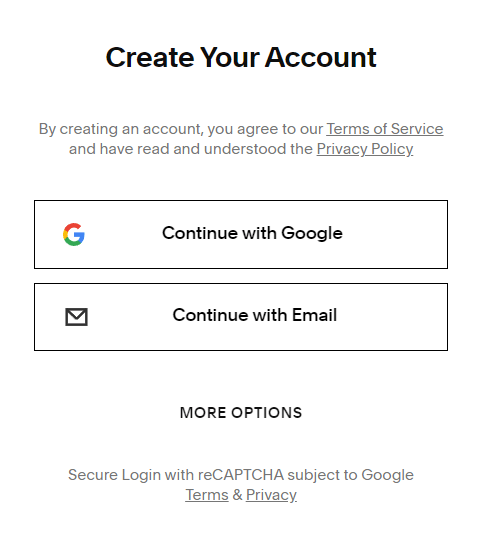 Create Account Create Account