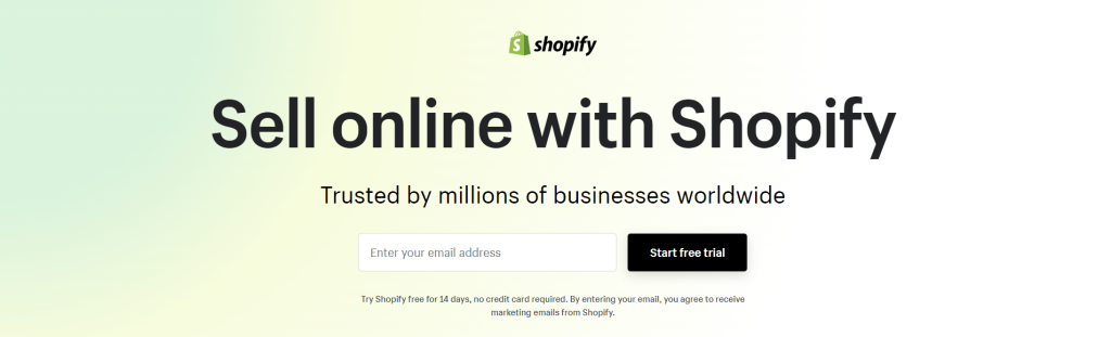 Shopify Homepage Shopify Homepage