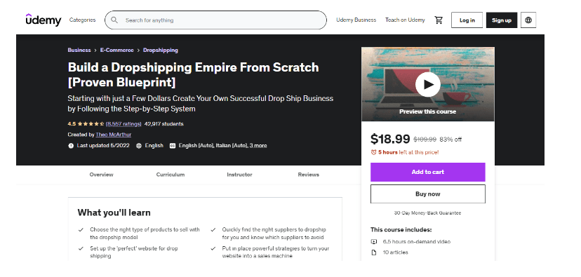 Build a Dropshipping Empire From  Scratch 

