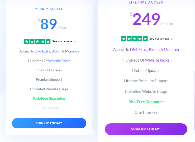 Divi Pricing 