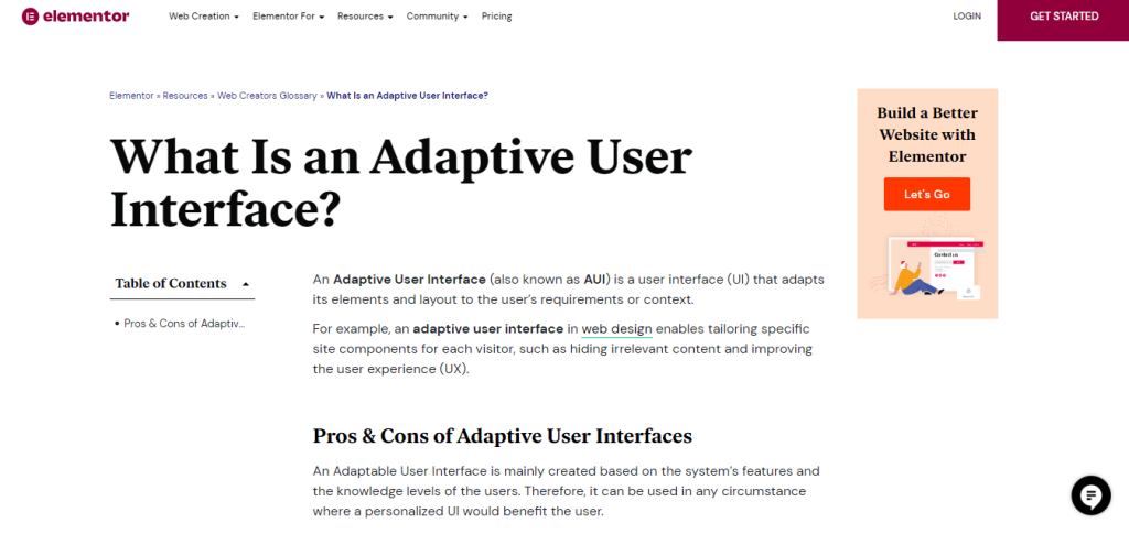 Elementor User Interface Elementor User Interface