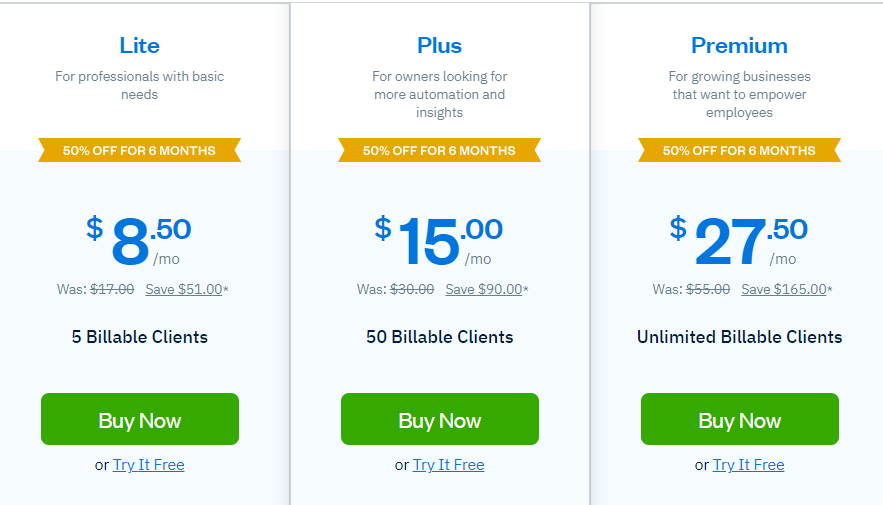 FreshBooks Pricing