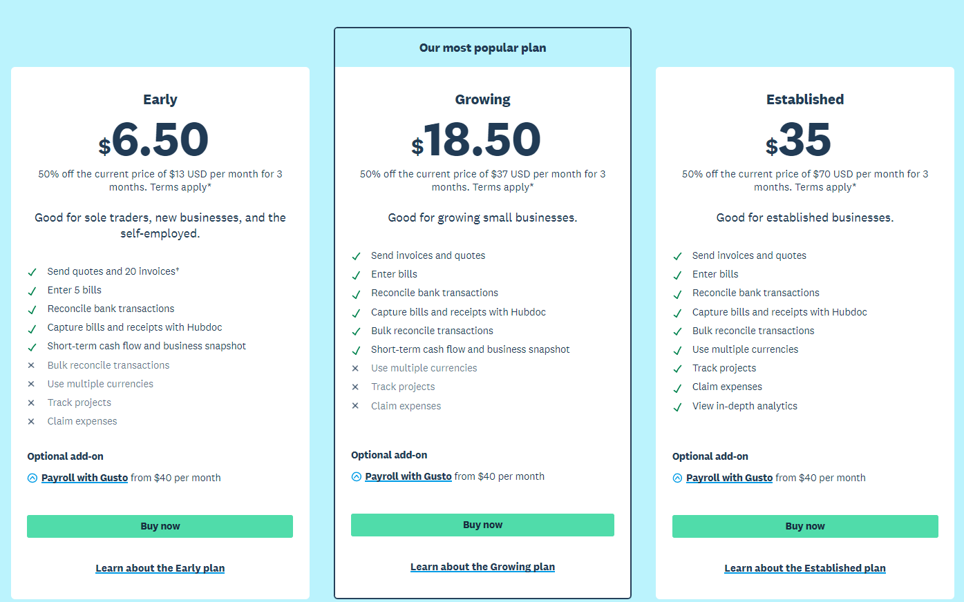 Xero Pricing