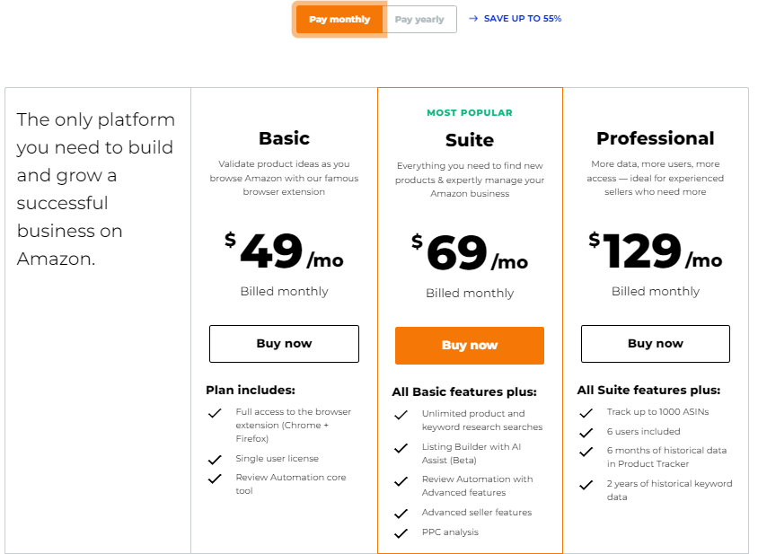 jungle Scout Pricing