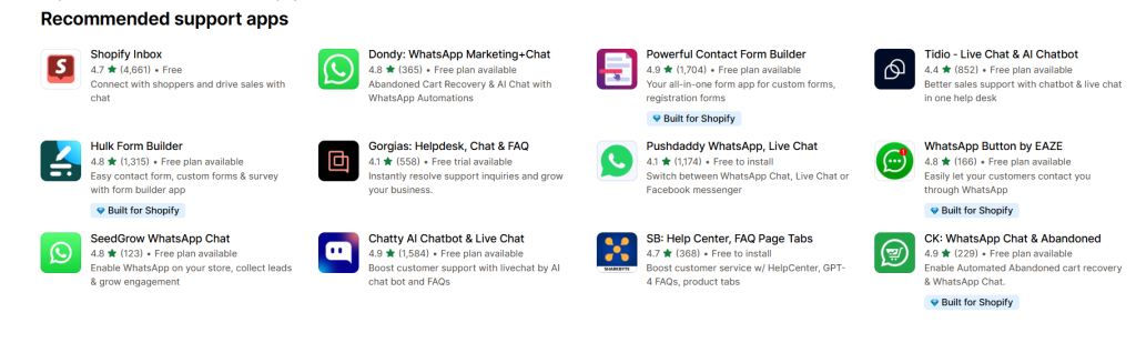 Recommend shopify supported app Recommend shopify supported app