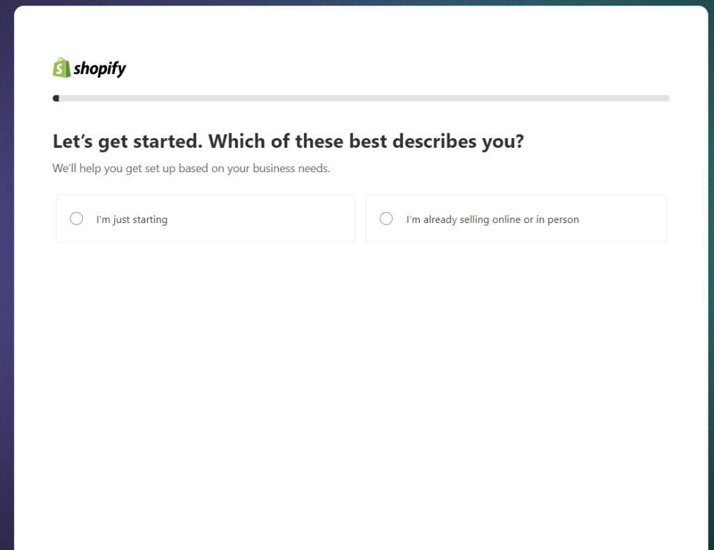 Shopify Get Started Questions