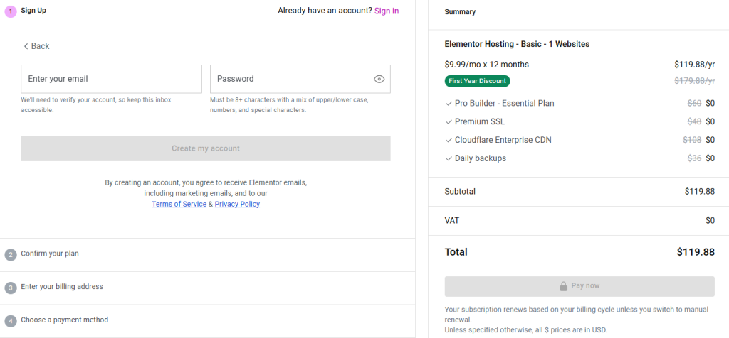 Elementor Checkout Page Elementor Checkout Page